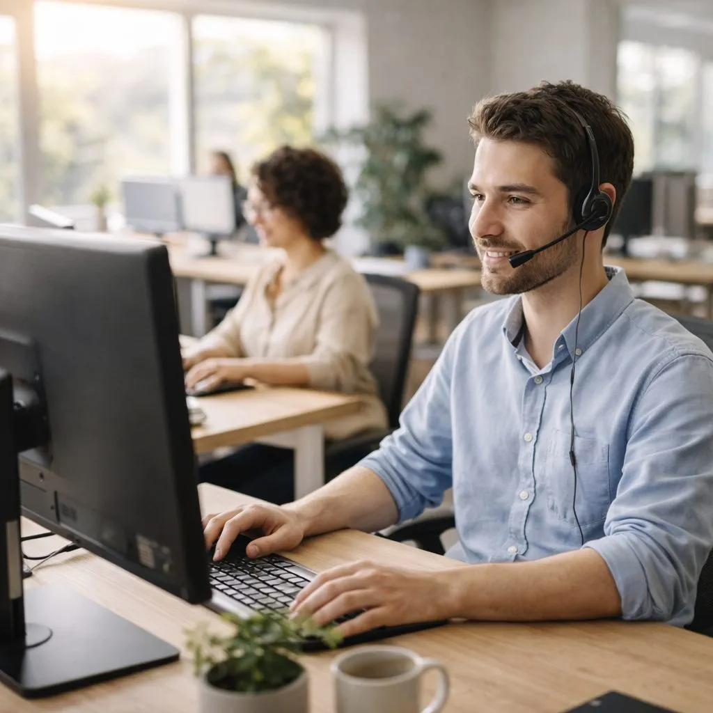 Customer support team with AI